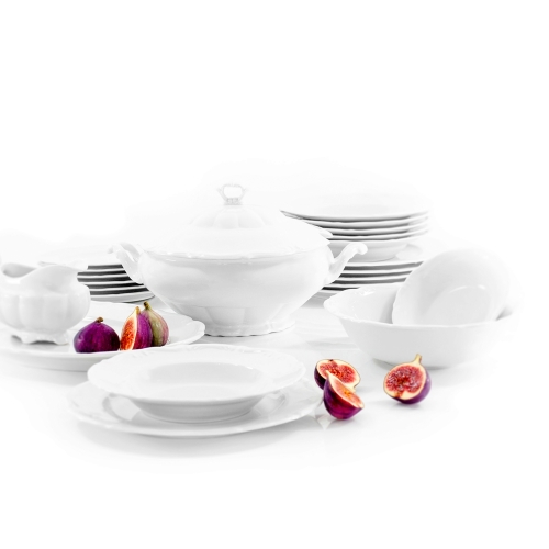 Serwis obiadowy dla 12 osób / 45 części dek. C000 Biała MARIA TERESA